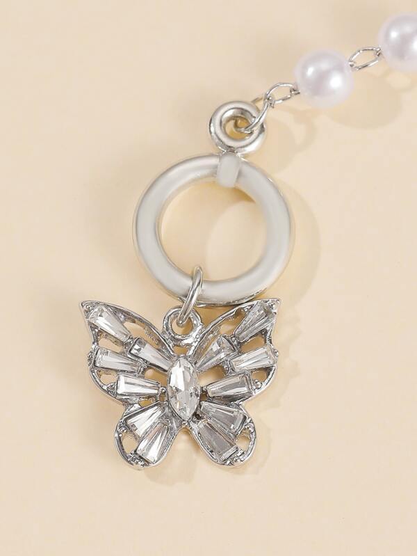 Butterfly Charm Faux Pearl Choker - INS | Online Fashion Free Shipping Clothing, Dresses, Tops, Shoes