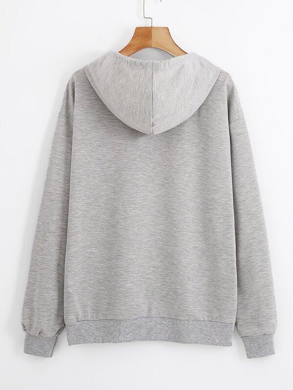 Butterfly Print Kangaroo Pocket Drawstring Hoodie - INS | Online Fashion Free Shipping Clothing, Dresses, Tops, Shoes