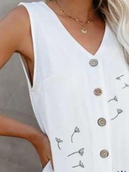 Butterfly Print V Neck Buttoned Dress - Mini Dresses - INS | Online Fashion Free Shipping Clothing, Dresses, Tops, Shoes - 15/07/2021 - 20-30 - color-white