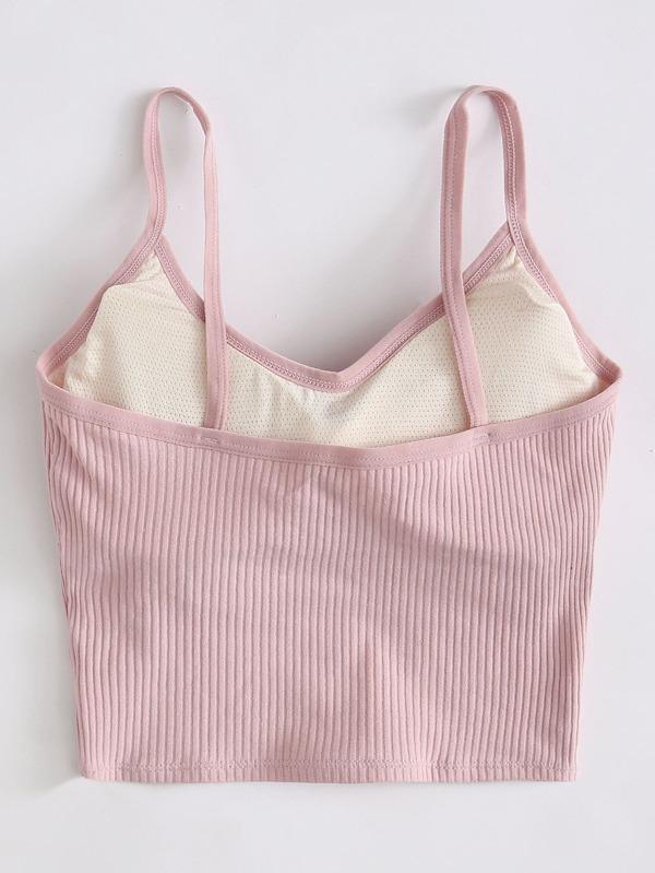 Button Front Rib Bralette - INS | Online Fashion Free Shipping Clothing, Dresses, Tops, Shoes