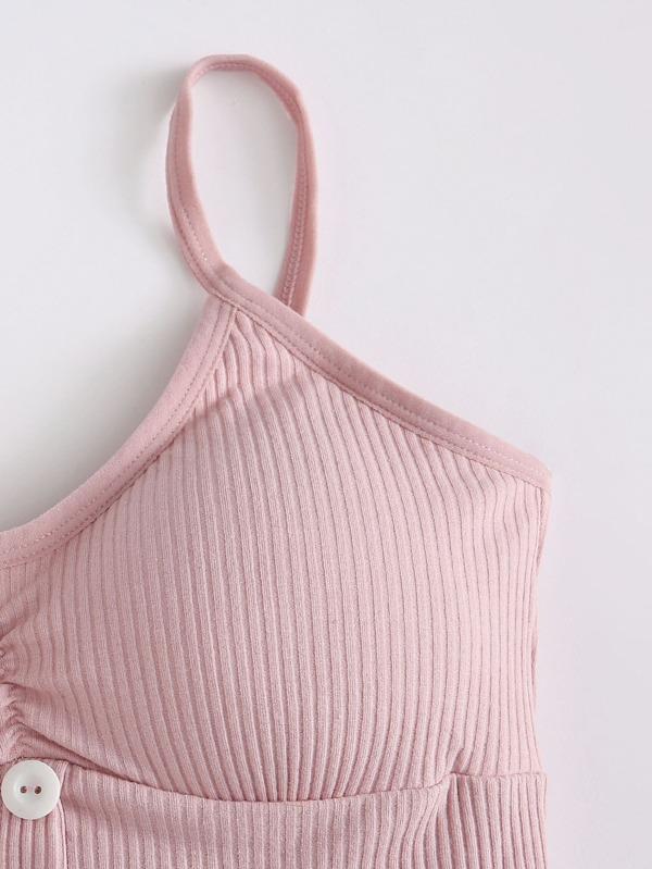Button Front Rib Bralette - INS | Online Fashion Free Shipping Clothing, Dresses, Tops, Shoes