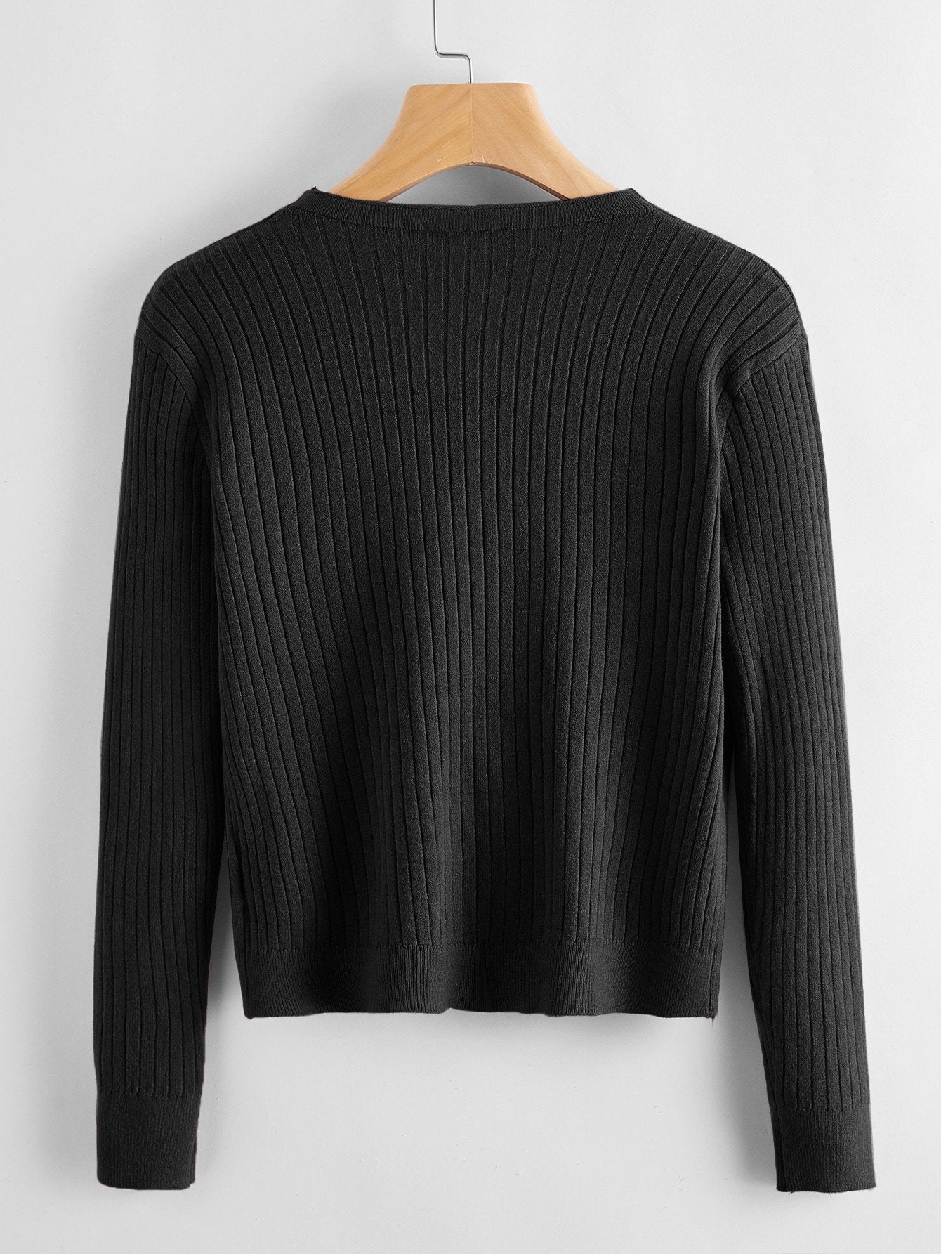 Button Front Rib-knit Cardigan - INS | Online Fashion Free Shipping Clothing, Dresses, Tops, Shoes