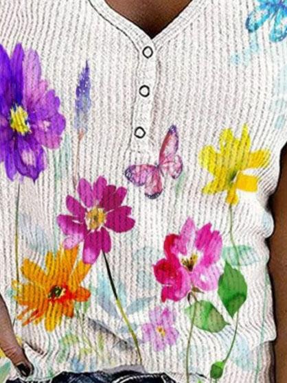 Button Print V-neck Sleeveless Tank Top - Tanks - INS | Online Fashion Free Shipping Clothing, Dresses, Tops, Shoes - 04/06/2021 - Category_Tanks - Color_White