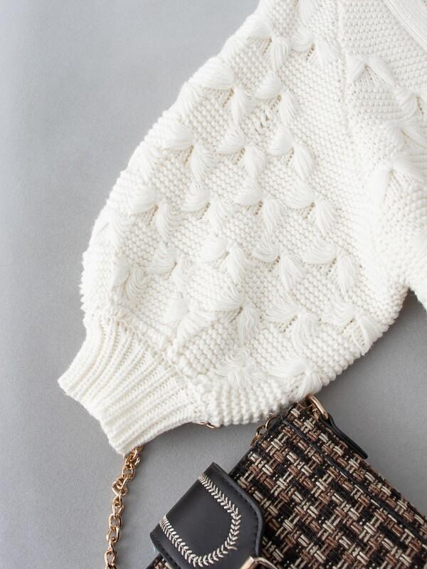 Button Through Lantern Sleeve Crop Cardigan - INS | Online Fashion Free Shipping Clothing, Dresses, Tops, Shoes