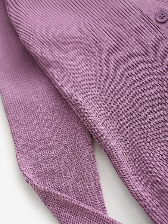 Button Up Ruffled Trim Solid Cardigan - INS | Online Fashion Free Shipping Clothing, Dresses, Tops, Shoes