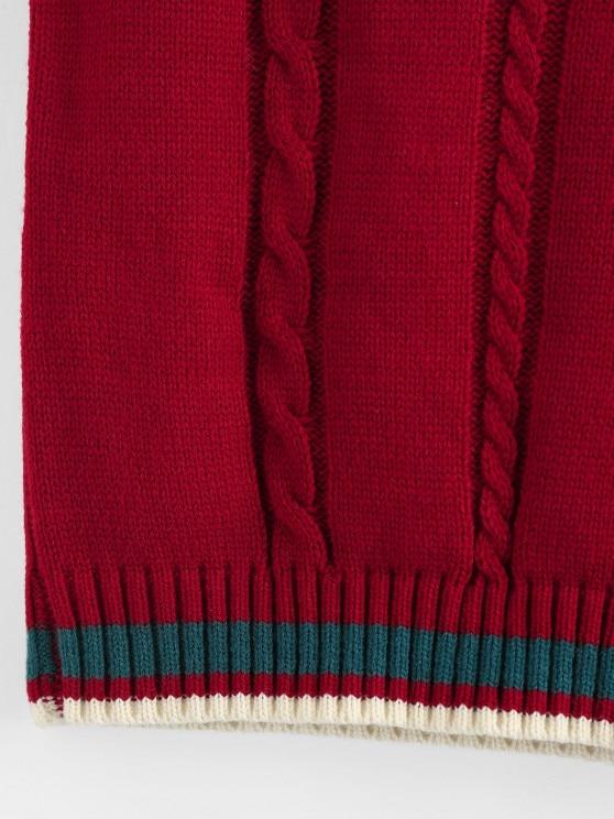 Cable Knit Colorblock V Neck Sweater Vest - INS | Online Fashion Free Shipping Clothing, Dresses, Tops, Shoes