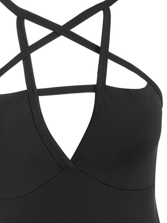 Caged Cutout Snap Crotch Sleeveless Bodysuit - INS | Online Fashion Free Shipping Clothing, Dresses, Tops, Shoes