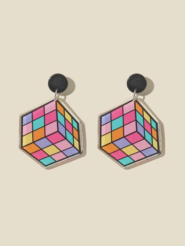 Cartoon Magic Cube Drop Earrings - INS | Online Fashion Free Shipping Clothing, Dresses, Tops, Shoes