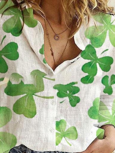 Casual And Comfortable Leaf Print Long Sleeve Blouses - Blouses - INS | Online Fashion Free Shipping Clothing, Dresses, Tops, Shoes - 20-30 - 20/07/2021 - BLO2107201218