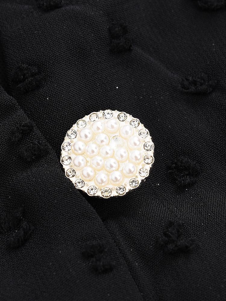 Casual Black Button Embellished Mesh Dress - Mini Dresses - INS | Online Fashion Free Shipping Clothing, Dresses, Tops, Shoes - 20/07/2021 - 30-40 - color-black