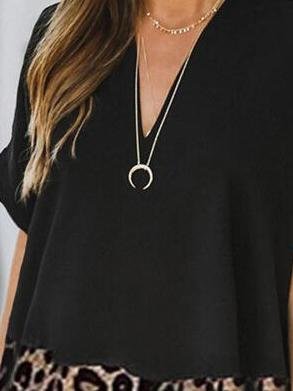 Casual Color Block V-neck Dress - Mini Dresses - INS | Online Fashion Free Shipping Clothing, Dresses, Tops, Shoes - 11/06/2021 - Color_Black - Color_Blue