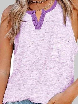 Casual Contrast Solid Color Vest - Tank Tops - INS | Online Fashion Free Shipping Clothing, Dresses, Tops, Shoes - 03/06/2021 - Color_Blue - Color_Gray