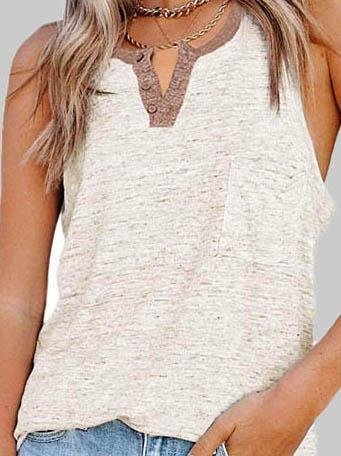 Casual Contrast Solid Color Vest - Tank Tops - INS | Online Fashion Free Shipping Clothing, Dresses, Tops, Shoes - 03/06/2021 - Color_Blue - Color_Gray