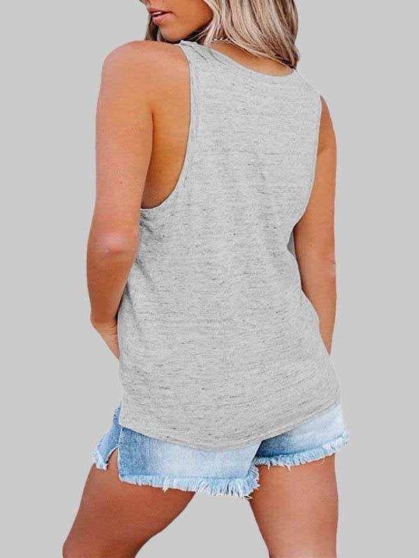 Casual Contrast Solid Color Vest - Tank Tops - INS | Online Fashion Free Shipping Clothing, Dresses, Tops, Shoes - 03/06/2021 - Color_Blue - Color_Gray