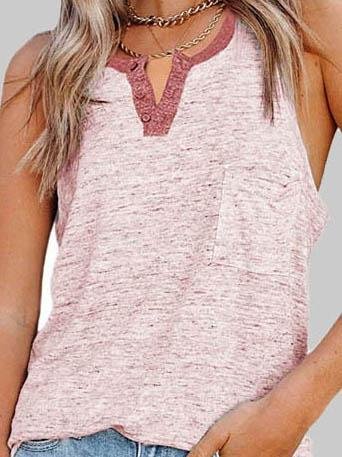 Casual Contrast Solid Color Vest - Tank Tops - INS | Online Fashion Free Shipping Clothing, Dresses, Tops, Shoes - 03/06/2021 - Color_Blue - Color_Gray