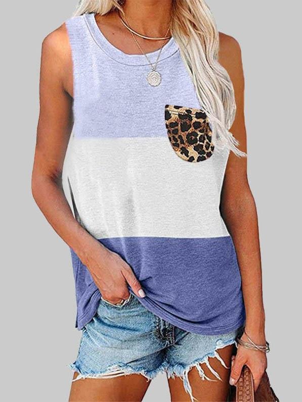 Casual Loose Color Block Vest - Tank Tops - INS | Online Fashion Free Shipping Clothing, Dresses, Tops, Shoes - 04/06/2021 - Color_Black - Color_Blue