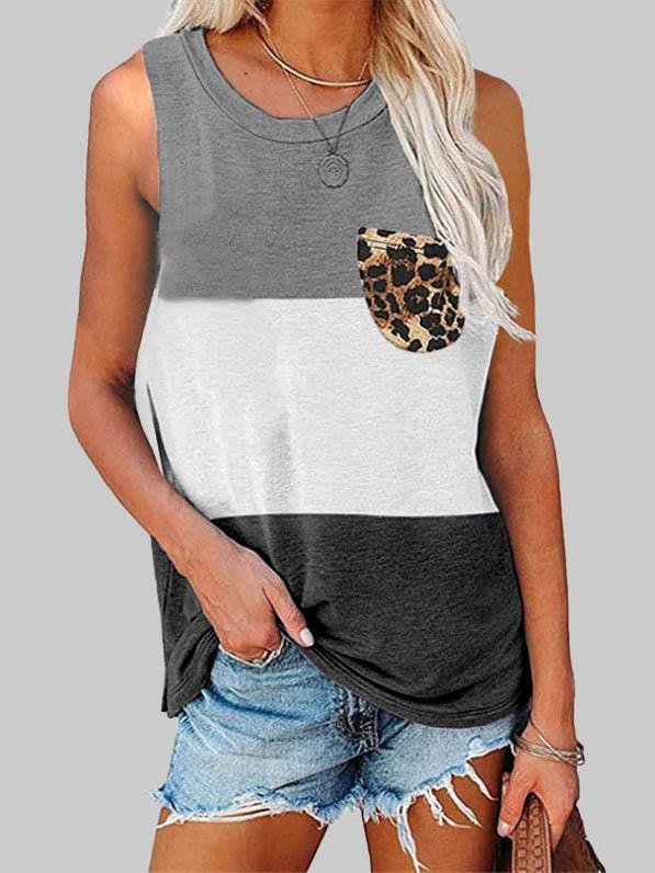 Casual Loose Color Block Vest - Tank Tops - INS | Online Fashion Free Shipping Clothing, Dresses, Tops, Shoes - 04/06/2021 - Color_Black - Color_Blue