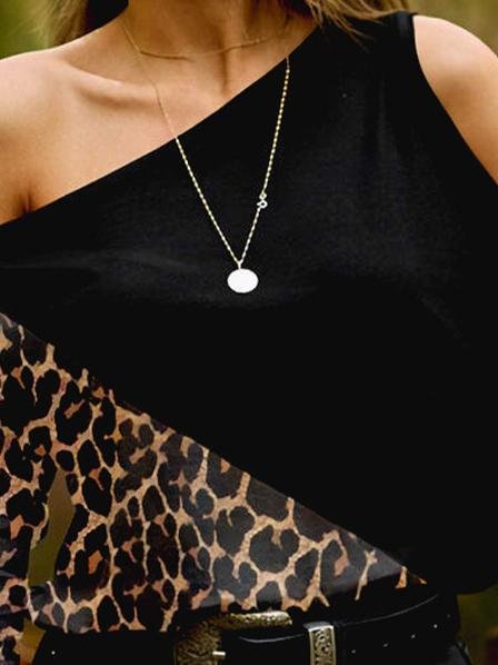 Casual Off-shoulder Long-sleeved T-shirt - T-shirts - INS | Online Fashion Free Shipping Clothing, Dresses, Tops, Shoes - 10-20 - 22/06/2021 - color-black