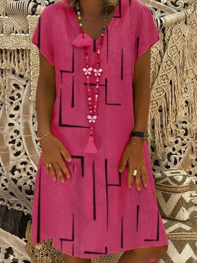 Casual Plus Size V-neck Knee-length Dress - Mini Dresses - INS | Online Fashion Free Shipping Clothing, Dresses, Tops, Shoes - 06/07/2021 - 10-20 - color-army-green