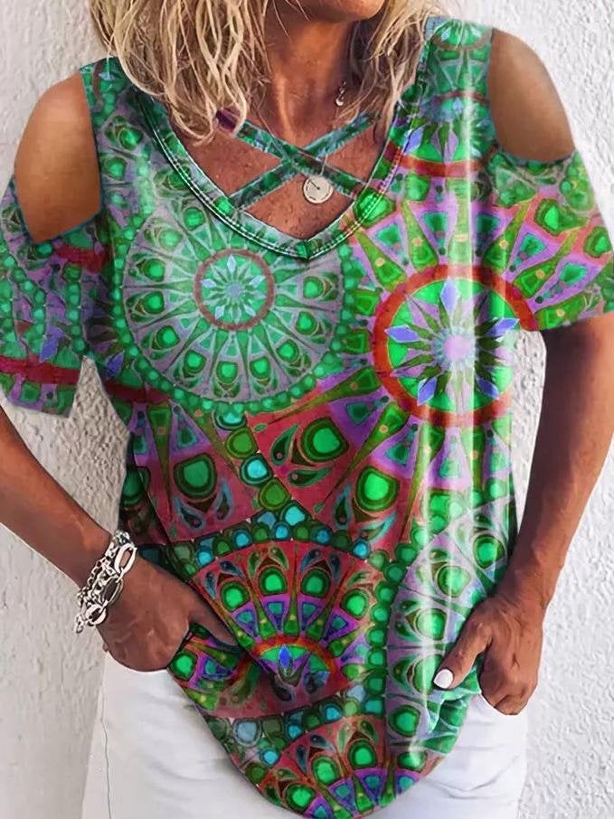 Casual Pullover Off-shoulder Short Sleeve T-shirt - T-shirts - INS | Online Fashion Free Shipping Clothing, Dresses, Tops, Shoes - 05/07/2021 - 20-30 - color-green