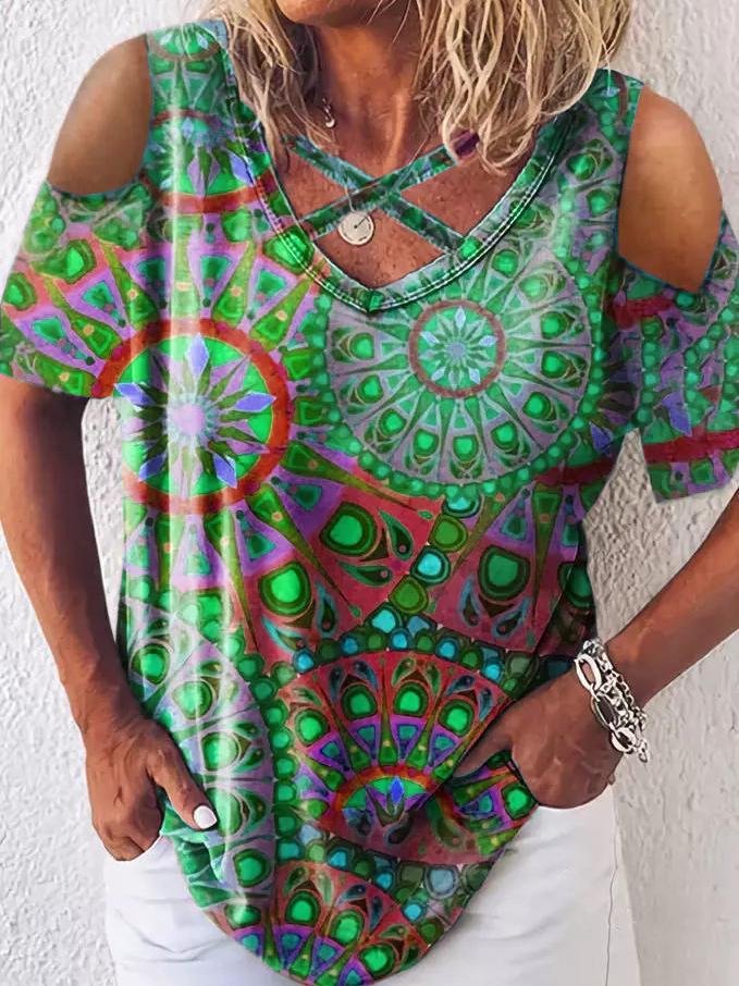 Casual Pullover Off-shoulder Short Sleeve T-shirt - T-shirts - INS | Online Fashion Free Shipping Clothing, Dresses, Tops, Shoes - 05/07/2021 - 20-30 - color-green