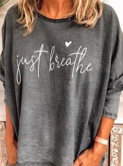 Casual Relaxed-fitting Letter Print Blouse - Blouses - INS | Online Fashion Free Shipping Clothing, Dresses, Tops, Shoes - 2XL - 30/03/2021 - 3XL