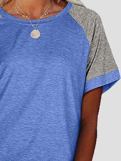 Casual Round Neck Short Sleeve Two Color T-shirts - T-Shirts - INS | Online Fashion Free Shipping Clothing, Dresses, Tops, Shoes - 02/06/2021 - Category_T-Shirts - Color_Black