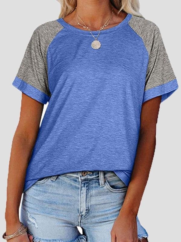 Casual Round Neck Short Sleeve Two Color T-shirts - T-Shirts - INS | Online Fashion Free Shipping Clothing, Dresses, Tops, Shoes - 02/06/2021 - Category_T-Shirts - Color_Black