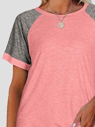 Casual Round Neck Short Sleeve Two Color T-shirts - T-Shirts - INS | Online Fashion Free Shipping Clothing, Dresses, Tops, Shoes - 02/06/2021 - Category_T-Shirts - Color_Black