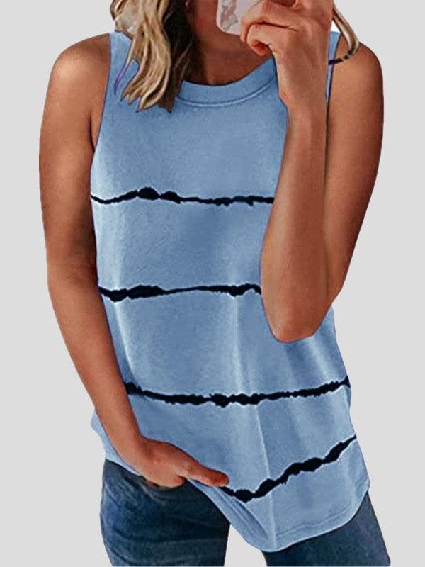 Casual Round-neck Striped Vest - Tank Tops - INS | Online Fashion Free Shipping Clothing, Dresses, Tops, Shoes - 10-20 - 16/07/2021 - color-black