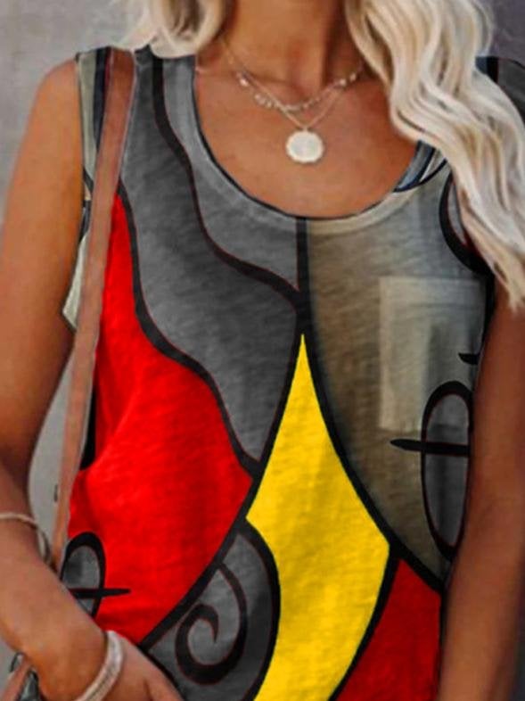 Casual Sleeveless Colorblock Tanks Tops - Tanks Tops - INS | Online Fashion Free Shipping Clothing, Dresses, Tops, Shoes - 24/05/2021 - Category_Tanks Tops - Color_Blue