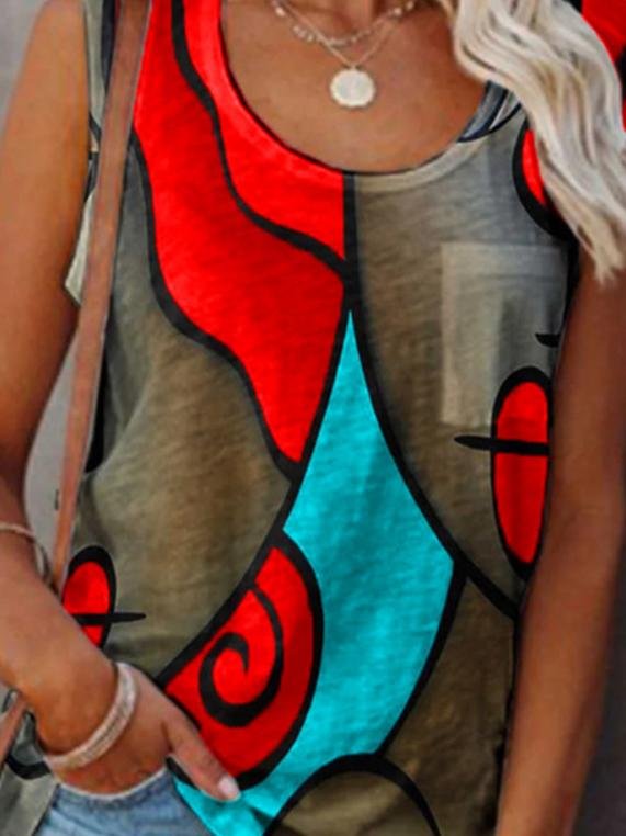 Casual Sleeveless Colorblock Tanks Tops - Tanks Tops - INS | Online Fashion Free Shipping Clothing, Dresses, Tops, Shoes - 24/05/2021 - Category_Tanks Tops - Color_Blue