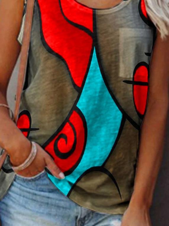 Casual Sleeveless Colorblock Tanks Tops - Tanks Tops - INS | Online Fashion Free Shipping Clothing, Dresses, Tops, Shoes - 24/05/2021 - Category_Tanks Tops - Color_Blue