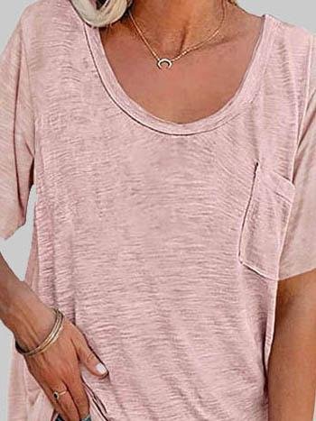 Casual Solid Color Mid-sleeved T-shirt - T-shirts - INS | Online Fashion Free Shipping Clothing, Dresses, Tops, Shoes - 03/06/2021 - Color_Black - Color_Blue