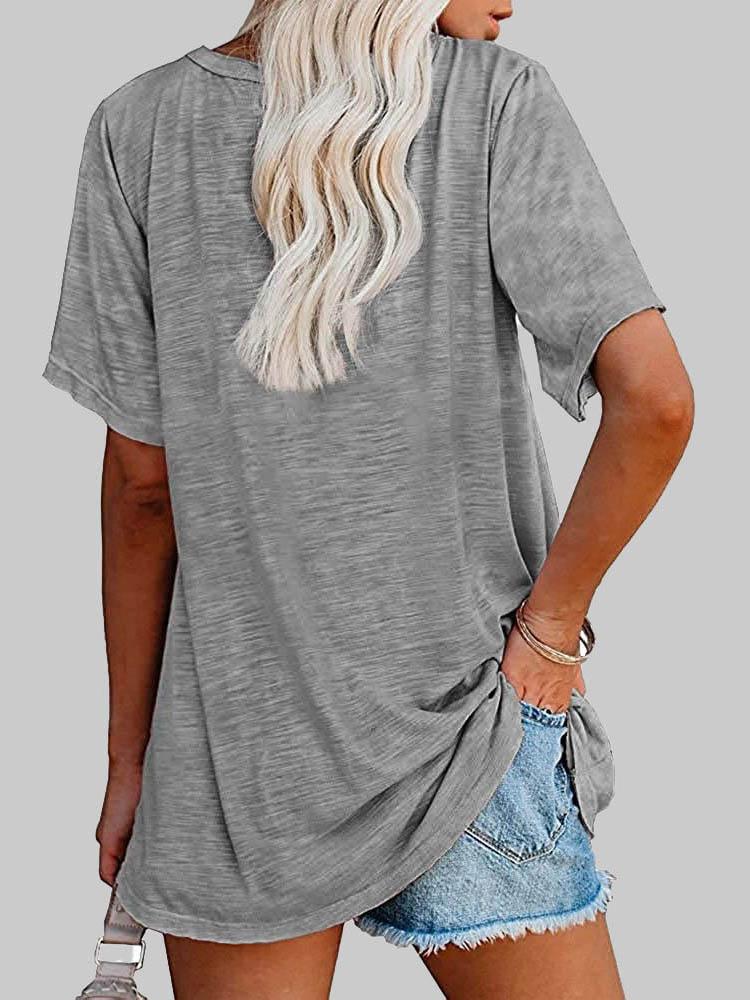 Casual Solid Color Mid-sleeved T-shirt - T-shirts - INS | Online Fashion Free Shipping Clothing, Dresses, Tops, Shoes - 03/06/2021 - Color_Black - Color_Blue