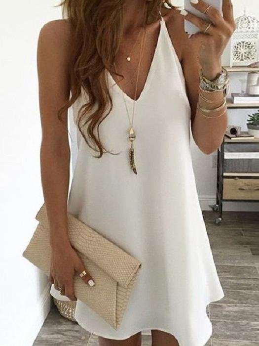 Casual Solid Color Sleeveless Suspender Mini Skirt - Mini Dresses - INS | Online Fashion Free Shipping Clothing, Dresses, Tops, Shoes - 01/06/2021 - Color_Black - Color_Blue