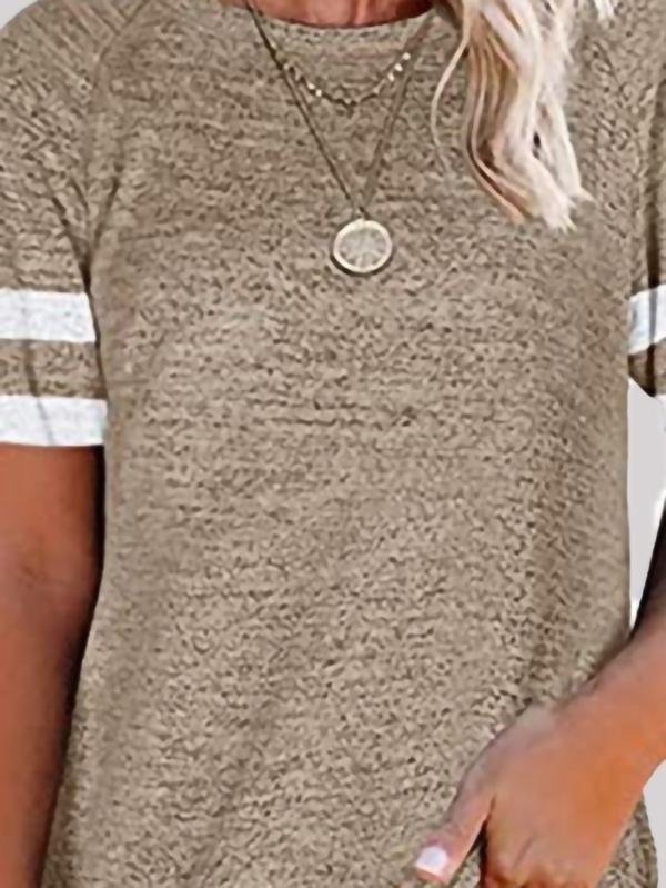 Casual Stitching Round Neck T-shirt - T-Shirt - INS | Online Fashion Free Shipping Clothing, Dresses, Tops, Shoes - 02/06/2021 - Color_Black - Color_Gray