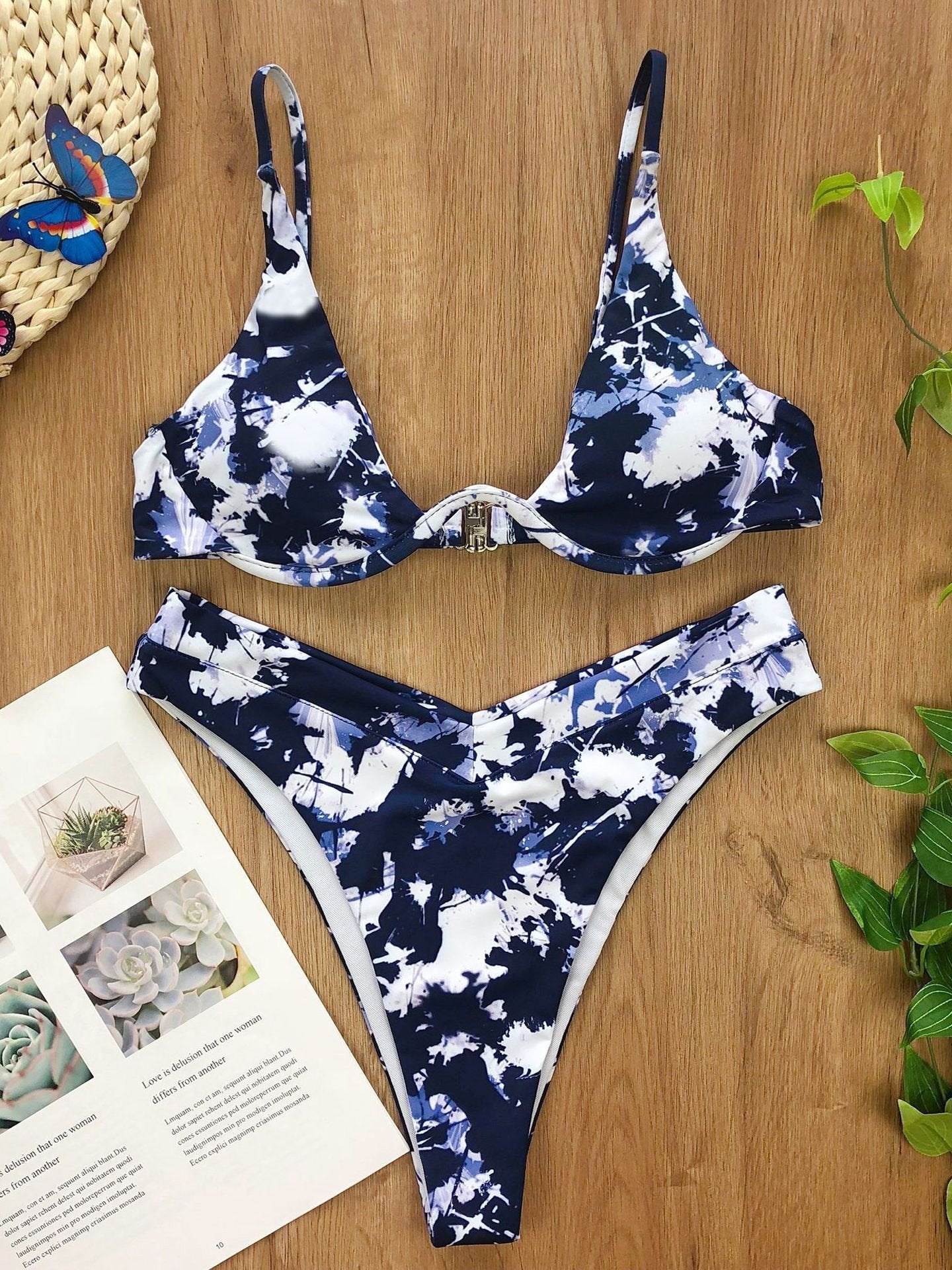 Casual Tie-Dye Split Bikini Suit - Bikinis - INS | Online Fashion Free Shipping Clothing, Dresses, Tops, Shoes - 18/03/2021 - Beach - Bikini
