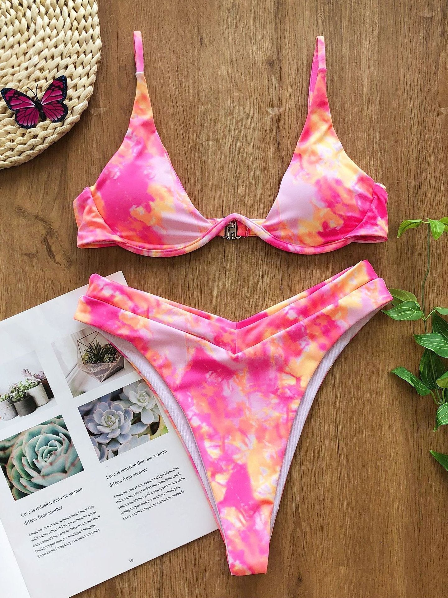Casual Tie-Dye Split Bikini Suit - Bikinis - INS | Online Fashion Free Shipping Clothing, Dresses, Tops, Shoes - 18/03/2021 - Beach - Bikini