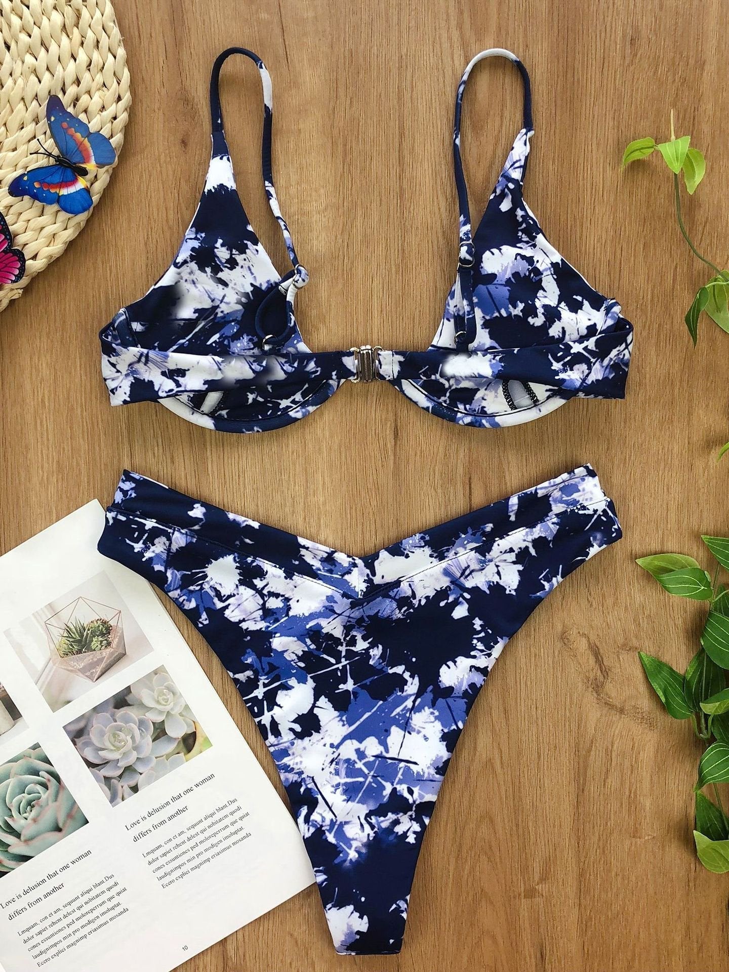 Casual Tie-Dye Split Bikini Suit - Bikinis - INS | Online Fashion Free Shipping Clothing, Dresses, Tops, Shoes - 18/03/2021 - Beach - Bikini