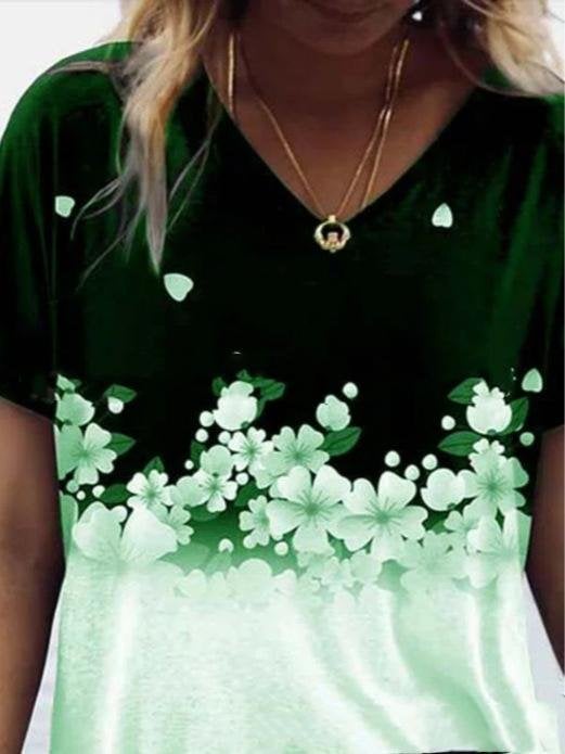 Casual V-neck Short Sleeve Pullover Top - T-shirts - INS | Online Fashion Free Shipping Clothing, Dresses, Tops, Shoes - 10-20 - 21/06/2021 - color-black