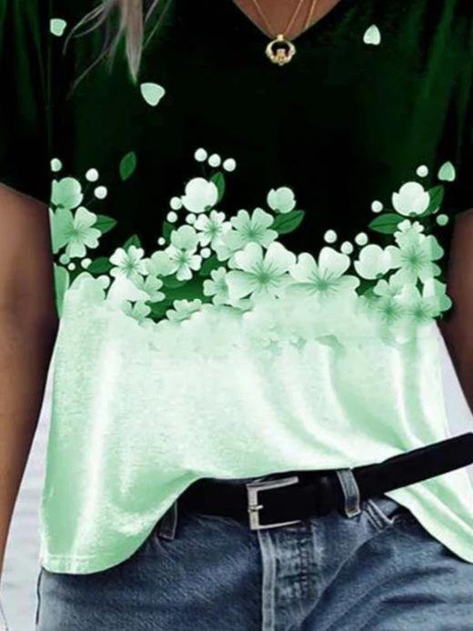 Casual V-neck Short Sleeve Pullover Top - T-shirts - INS | Online Fashion Free Shipping Clothing, Dresses, Tops, Shoes - 10-20 - 21/06/2021 - color-black