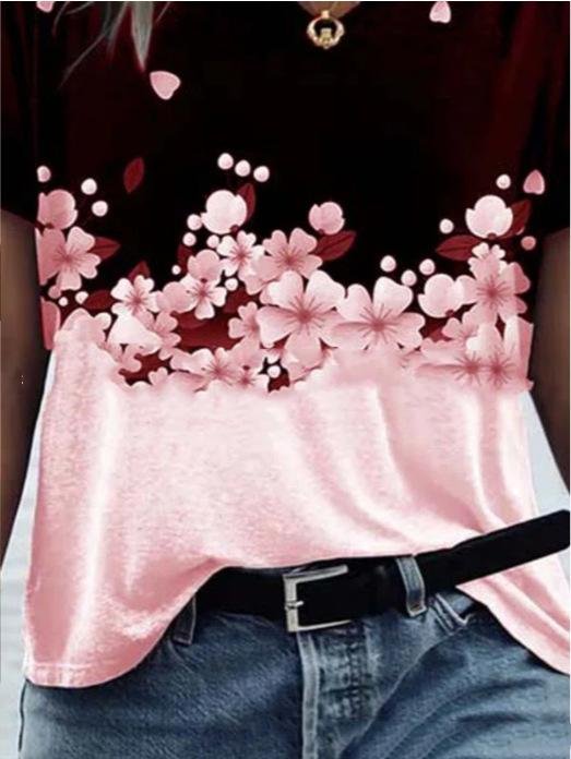 Casual V-neck Short Sleeve Pullover Top - T-shirts - INS | Online Fashion Free Shipping Clothing, Dresses, Tops, Shoes - 10-20 - 21/06/2021 - color-black