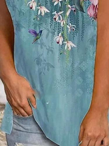 Casual V-neck Sleeveless Loose Tank Top - Tanks - INS | Online Fashion Free Shipping Clothing, Dresses, Tops, Shoes - 05/06/2021 - Category_Tanks - Color_Blue