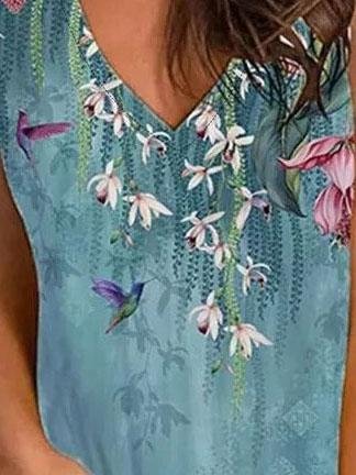 Casual V-neck Sleeveless Loose Tank Top - Tanks - INS | Online Fashion Free Shipping Clothing, Dresses, Tops, Shoes - 05/06/2021 - Category_Tanks - Color_Blue