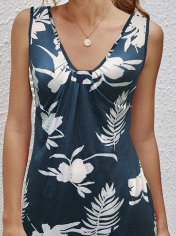 Casual V-neck Sleeveless Printed Dress - Mini Dresses - INS | Online Fashion Free Shipping Clothing, Dresses, Tops, Shoes - 10-20 - 19/06/2021 - color-black
