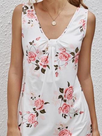 Casual V-neck Sleeveless Printed Dress - Mini Dresses - INS | Online Fashion Free Shipping Clothing, Dresses, Tops, Shoes - 10-20 - 19/06/2021 - color-black