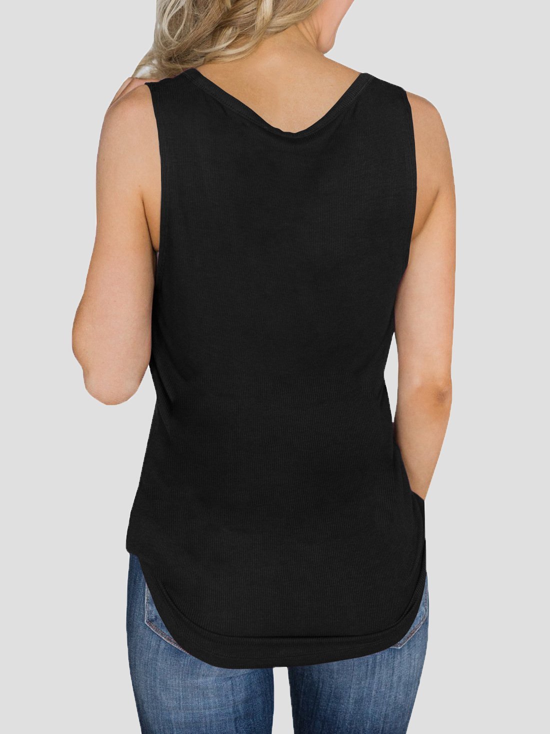 Casual V-neck Sleeveless Pullover Vest - Tank Tops - INS | Online Fashion Free Shipping Clothing, Dresses, Tops, Shoes - 02/06/2021 - Color_Black - Color_Gray