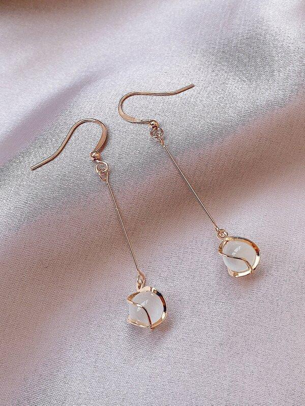 Cat Eye Stone Drop Earrings - INS | Online Fashion Free Shipping Clothing, Dresses, Tops, Shoes