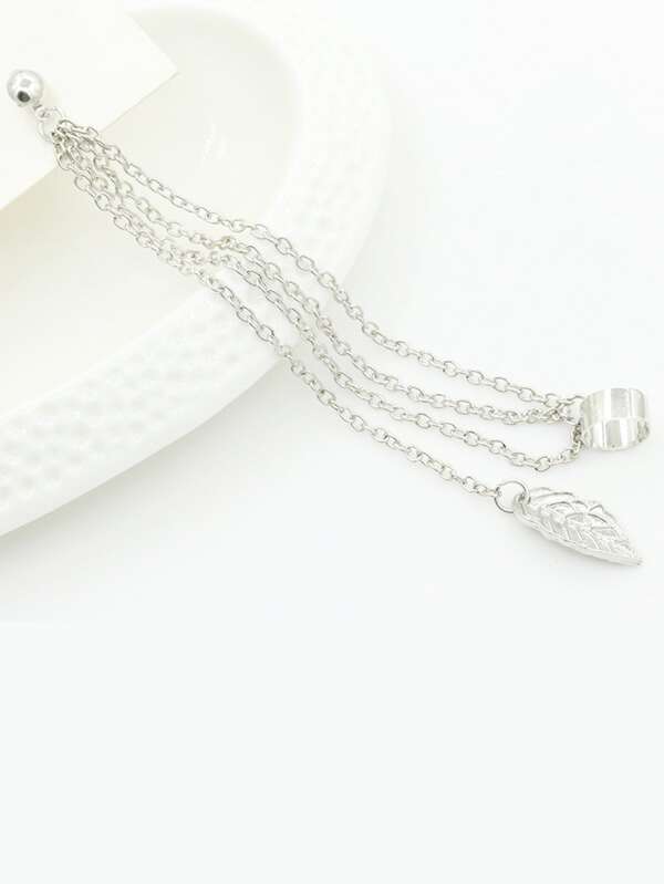 Chain Thread Earrings With Cuff 1pc - INS | Online Fashion Free Shipping Clothing, Dresses, Tops, Shoes